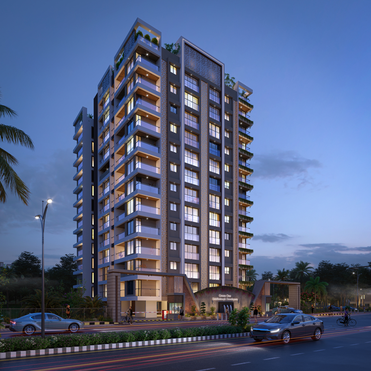 Green One Night View